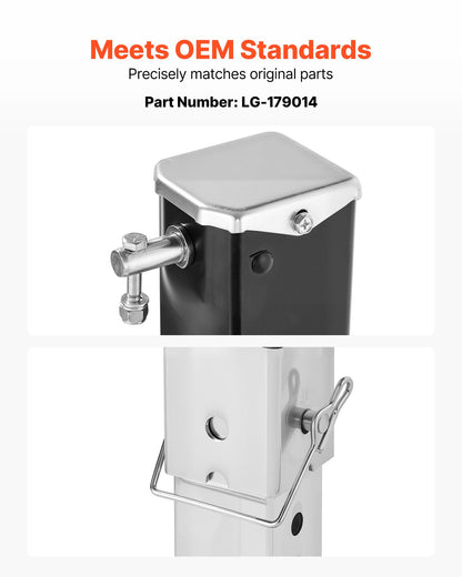 RV Follow Fifth Wheel Landing Gear Leg 179014, 825 mm 5th Wheel Landing Gear Universal Replacement Compatible with Lippert Venture, Atwood, Stromberg Carlson Systems, with Pin and Base, Black