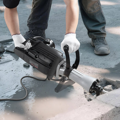 Demolition Jack Hammer, 2800 W Powerful Electric Jackhammer, 1200 BPM Concrete Breaker with a Point Chisel, a Flat Chisel, Carrying Case, Gloves, for Concrete, Wall, Brick, Tile and Foundation