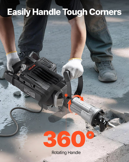 Demolition Jack Hammer, 3000 W Powerful Electric Jackhammer, 1700 BPM Concrete Breaker with a Point Chisel, Carrying Case, Gloves, Goggles, for Concrete, Wall, Brick, Tile and Foundation