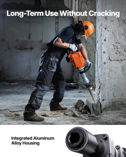 Demolition Jack Hammer Concrete Breaker 2200W Electric Hammer 4 Chisel Bits