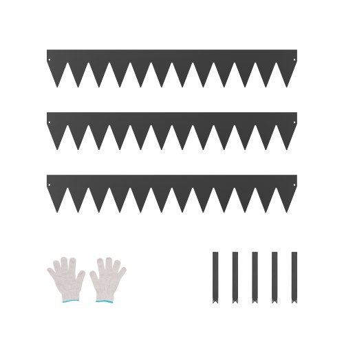 Stahl-Garteneinfassung, 3er-Pack, 40 x 6 Zoll (ca. 102 x 15 cm), rostbeständig, biegsam, robust, einfach zu installieren, für Beete, Gartenwege, schwarz