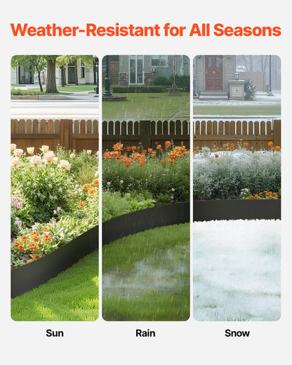 Steel Landscape Edging, 3 Packs 40 x 6 in Rust-Resistant Metal Landscape Edging, Bendable Garden Edging Border, Heavy Duty Lawn Edging, Easy-to-Install, Flower Bed Yard Pathway Divider Black