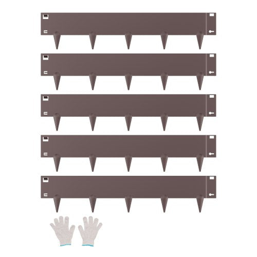 Steel Landscape Edging, 5 Packs 39 x 5 in Rust-Resistant Metal Landscape Edging, Bendable Garden Edging Border, Heavy Duty Lawn Edging, Easy-to-Install, Flower Bed Yard Pathway Divider Brown