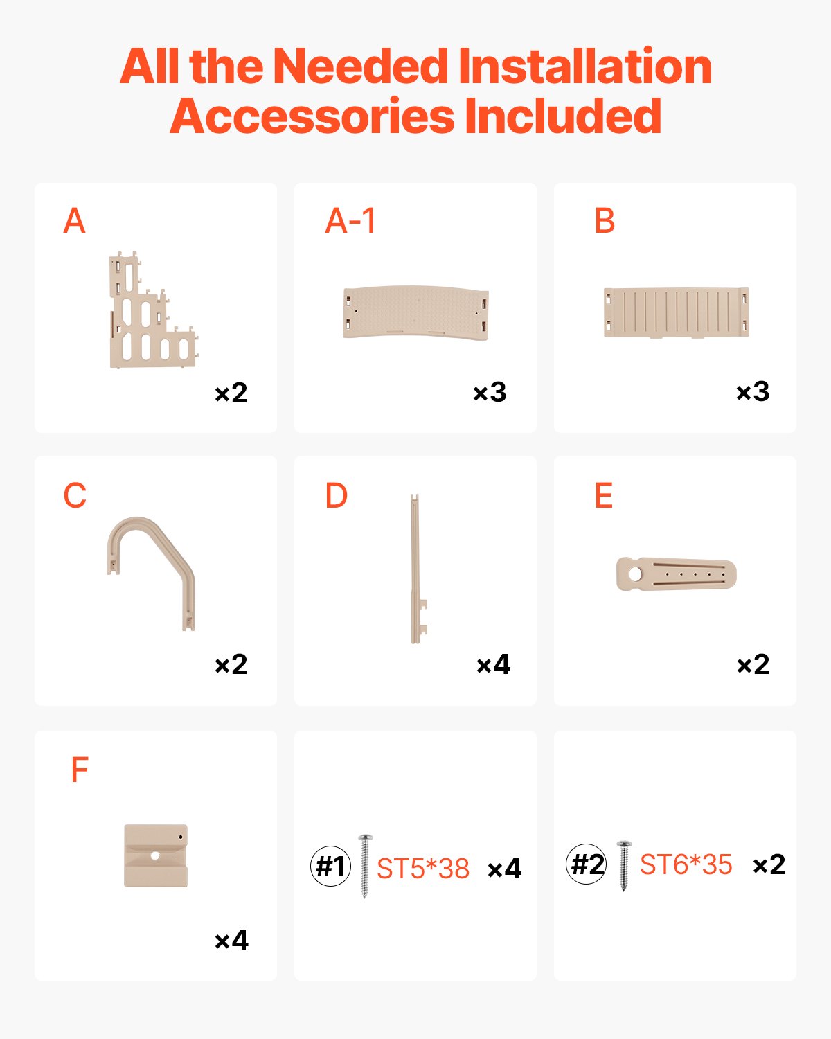 Swimming Pool Ladder, 3-Step Double Handrails Stairs with Non-slip Heavy Duty Steps, Max Load Capacity 400 lbs, for 36-48 Inch Inground & Above-ground Pools of Any Decking Surface, Taupe