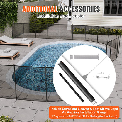 Pool Fence, 1.2 x 14.6 m Removable Pool Fences for Inground Pools Outdoor