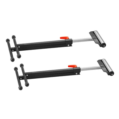 2-Pack Roller Stands, 135 lb Load Capacity, 26.8-42.5" Adjustable Height, Folding Heavy Duty Design with 11.5 in Polished Steel Roller Head, for Table Saw Outfeed Woodworking Extension Support