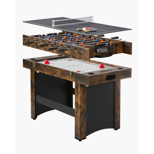 3-in-1 Combo Game Table Set, 54" Air Hockey Table, Multi Combination Table with Air Hockey, Ping Pong, Foosball, Pushers & Pucks, Air Powered Arcade Hockey Table for Family Game Room Office
