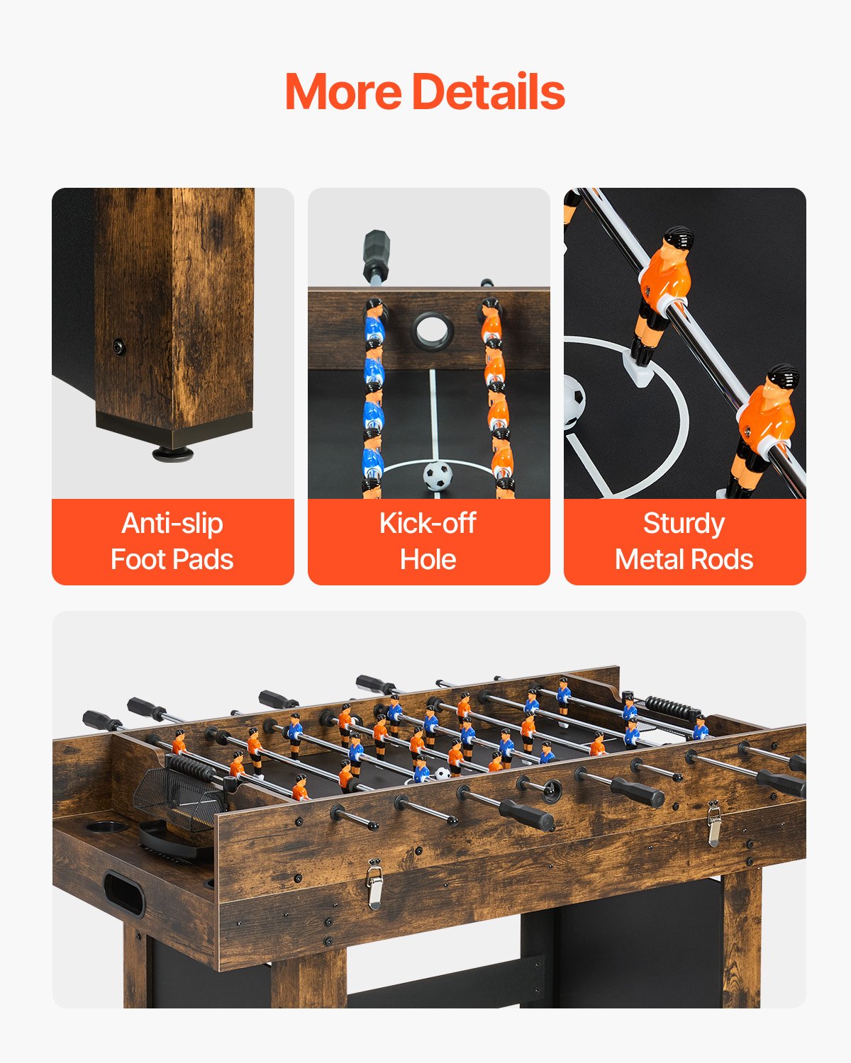 3-in-1 Combo Game Table Set, 54" Air Hockey Table, Multi Combination Table with Air Hockey, Ping Pong, Foosball, Pushers & Pucks, Air Powered Arcade Hockey Table for Family Game Room Office