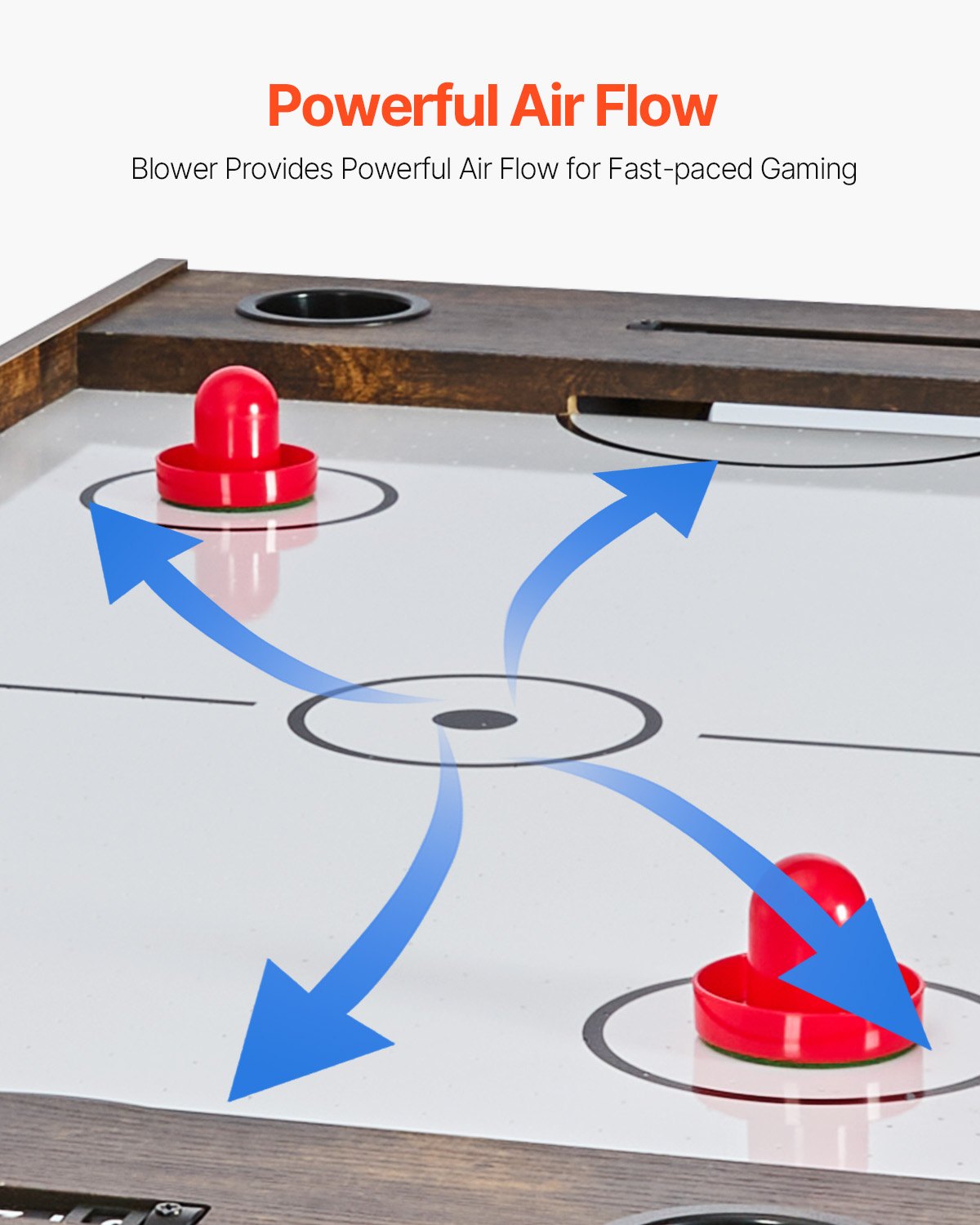 3-in-1 Combo Game Table Set, 54" Air Hockey Table, Multi Combination Table with Air Hockey, Ping Pong, Foosball, Pushers & Pucks, Air Powered Arcade Hockey Table for Family Game Room Office