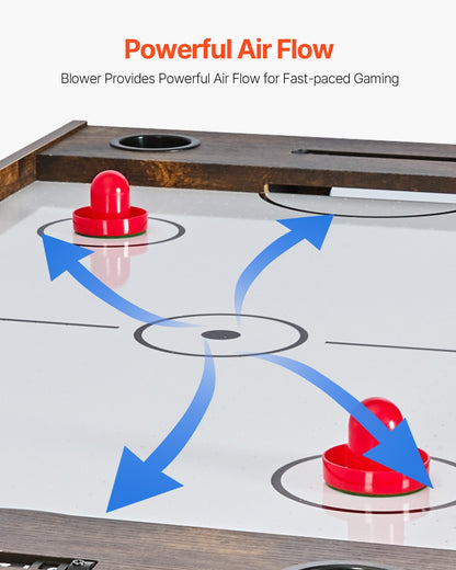 3-in-1 Combo Game Table Set, 54" Air Hockey Table, Multi Combination Table with Air Hockey, Ping Pong, Foosball, Pushers & Pucks, Air Powered Arcade Hockey Table for Family Game Room Office