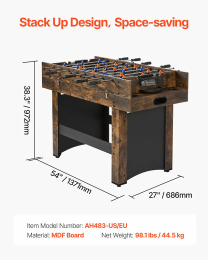 3-in-1 Combo Game Table Set, 54" Air Hockey Table, Multi Combination Table with Air Hockey, Ping Pong, Foosball, Pushers & Pucks, Air Powered Arcade Hockey Table for Family Game Room Office