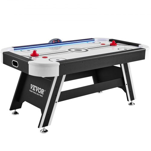 Air-Powered Hockey Table, Indoor Hockey Table for Kids and Adults, LED Sports Hockey Game with 2 Pucks, 2 Pushers, and Electronic Score System, Arcade Gaming Set for Game Room Family Home