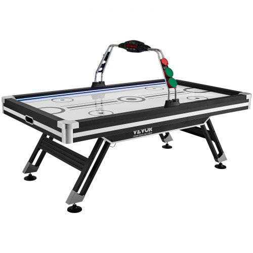 Air-Powered Hockey Table, Indoor Hockey Table for Kids and Adults, LED Sports Hockey Game with 2 Pucks, 2 Pushers, and Electronic Score System, Arcade Gaming Set for Game Room Family Home