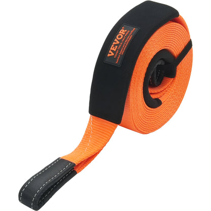 Polyester Heavy Duty Tow Strap Recovery Kit 3" x 30 ft/7.6 cm x 9.1 m (MBS-36,000 lbs/16,329 kg) Winch Strap, Triple Reinforced Loop, Snatch Strap + 2" (5.1 cm) Shackle Hitch Receiver + 3/4" (1.9 cm) D-Ring Shackles (2PCS) + Storage Bag