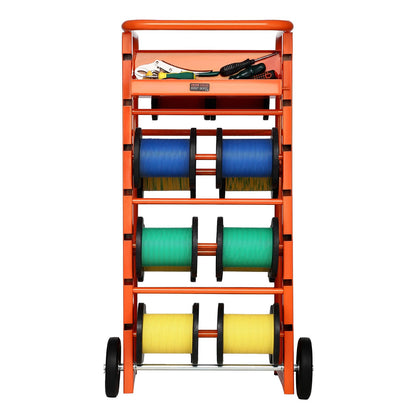 Wire Spool Rack, 11 Rods, Multi-Spool Wire Rack Dispenser, Cable Caddy with Wheels, Cable Holder with Storage Tray for Wiring Storage, for Electrical, Industrial & Retail Use, Working Efficiency