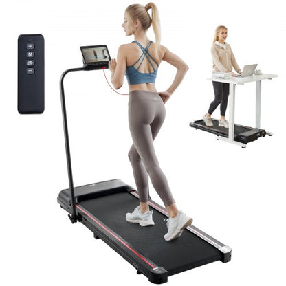 Walking Pad, Under Desk Treadmill for Home Office, Working Walking Running Machine, 265 Lbs Capacity Folding Treadmill, 2.5HP 2 in 1 Portable Pad with Handle Bar, Remote Control and LED Display