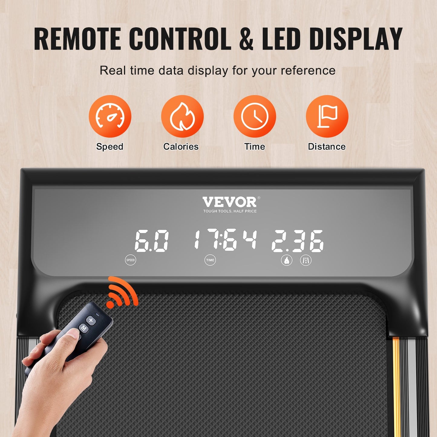 Walking Pad, Under Desk Treadmill for Home Office, Working Walking Running Machine, 265 Lbs Capacity Folding Treadmill, 2.5HP 2 in 1 Portable Pad with Handle Bar, Remote Control and LED Display