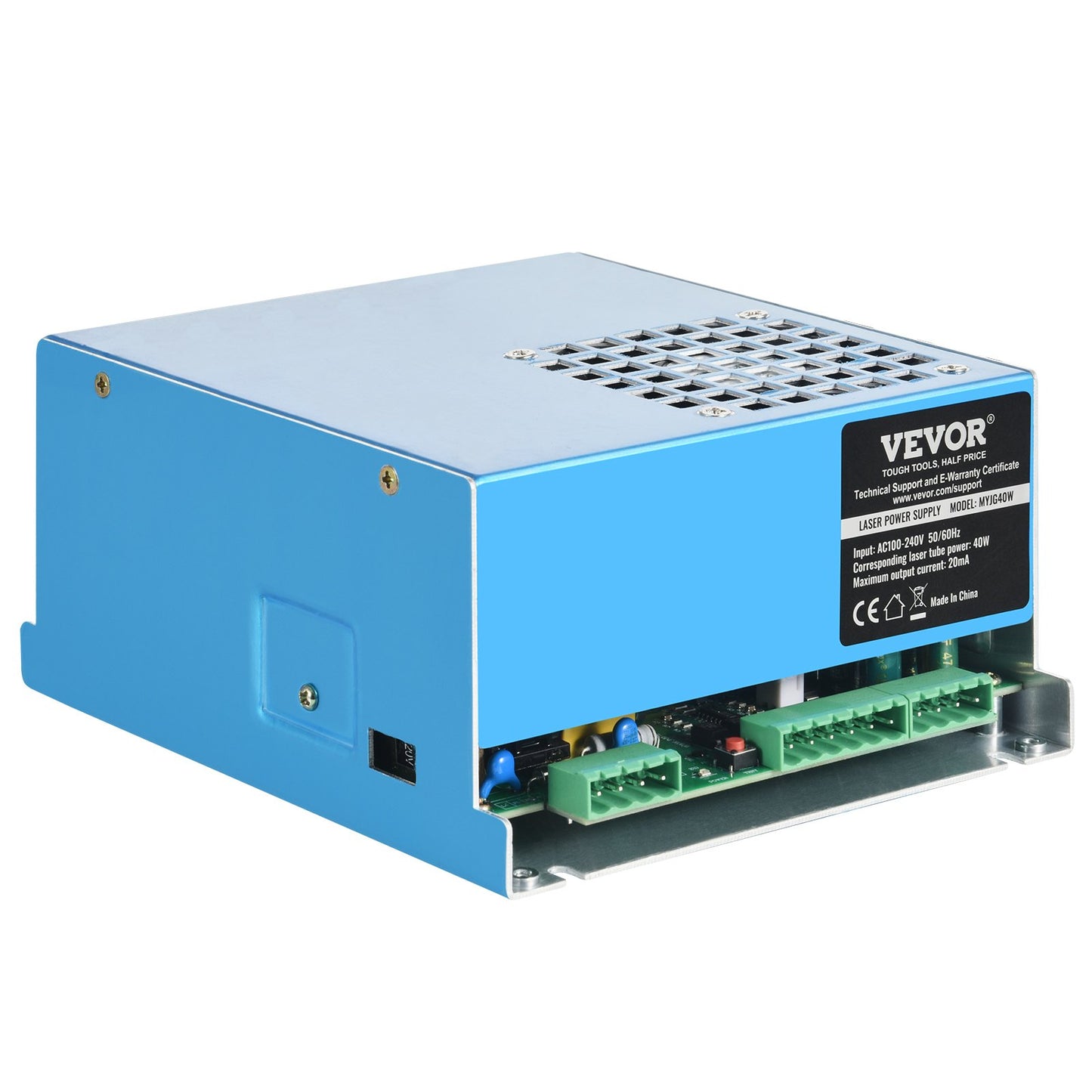 CO2 Laser Power Supply, 40W, Power Supply for 40W Laser Tube, Constant Current Protection, Open Circuit Protection, Fast Heat Dissipation, Compatible for Multi-brand Laser Engravers & Cutters