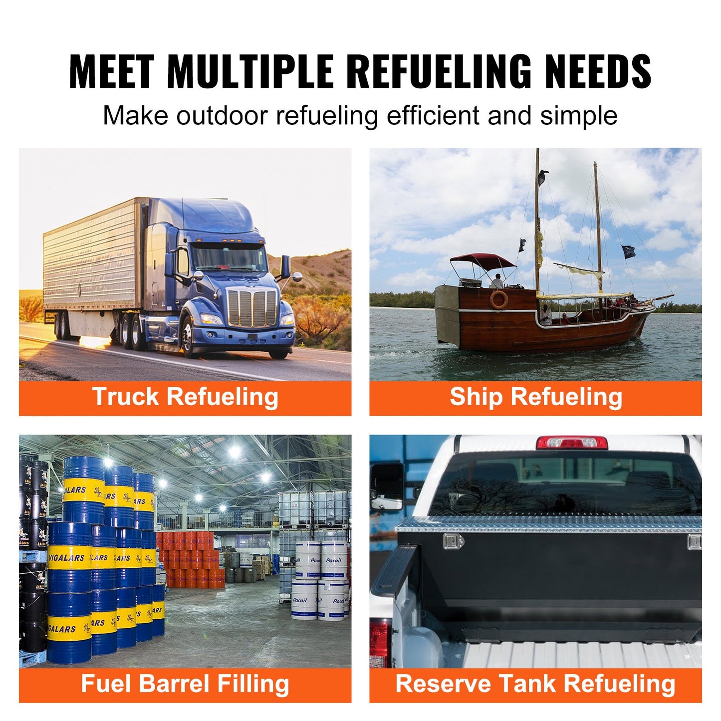 Fuel Transfer Pump, 12V DC 20 GPM 1/4 HP, High Flow Cast Iron Gasoline Extractor Pump with Fuel Collection Box Design for Gasoline, Diesel, Kerosene, Ethanol & Methanol Blends, and Biodiesel