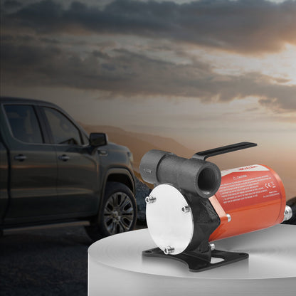 Fuel Transfer Pump, 12V DC 30L/min(8 GPM) 124W(1/6 HP), Portable Electric Diesel Transfer Pump with Auto Shut-Off Fuel Nozzle, Long Inlet & Outlet Hose for Gasoline, Diesel, Kerosene, Methanol Blends