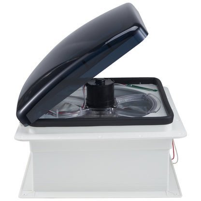 Wohnmobil-Dachlüfter, 14-Zoll-Dachlüfter für Wohnmobile, 12 V, leistungsstarker 10-stufiger reversibler Lüfter mit Fernbedienung, eingebautem Gleichstrommotor, elektrischer Deckel, 12-Zoll-Lüfterflügel, passend für 14 x 14 Zoll große Dachöffnungen