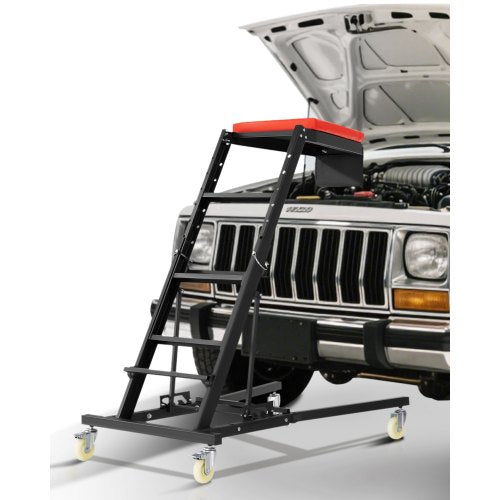 Automotive Topside Creeper, with Adjustable Height 1219-1930 mm, 400 LBS Capacity High Creeper, 4 Swivel Caster Wheels, Heavy Duty Creeper for Auto Repair and Maintenance
