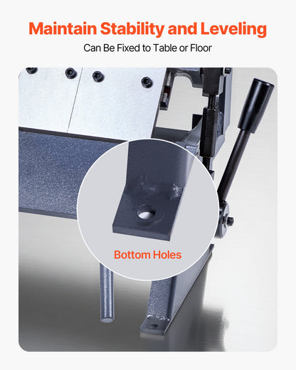 Box and Pan Brake, 305 mm/12 inch Sheet Metal Bending Brake, 20-Gauge Mild Steel Capacity, 0-135 Degree Adjustable, Metal Bender Machine with 5 Fingers, Heavy-Duty Aluminum Folder for Precise Bending