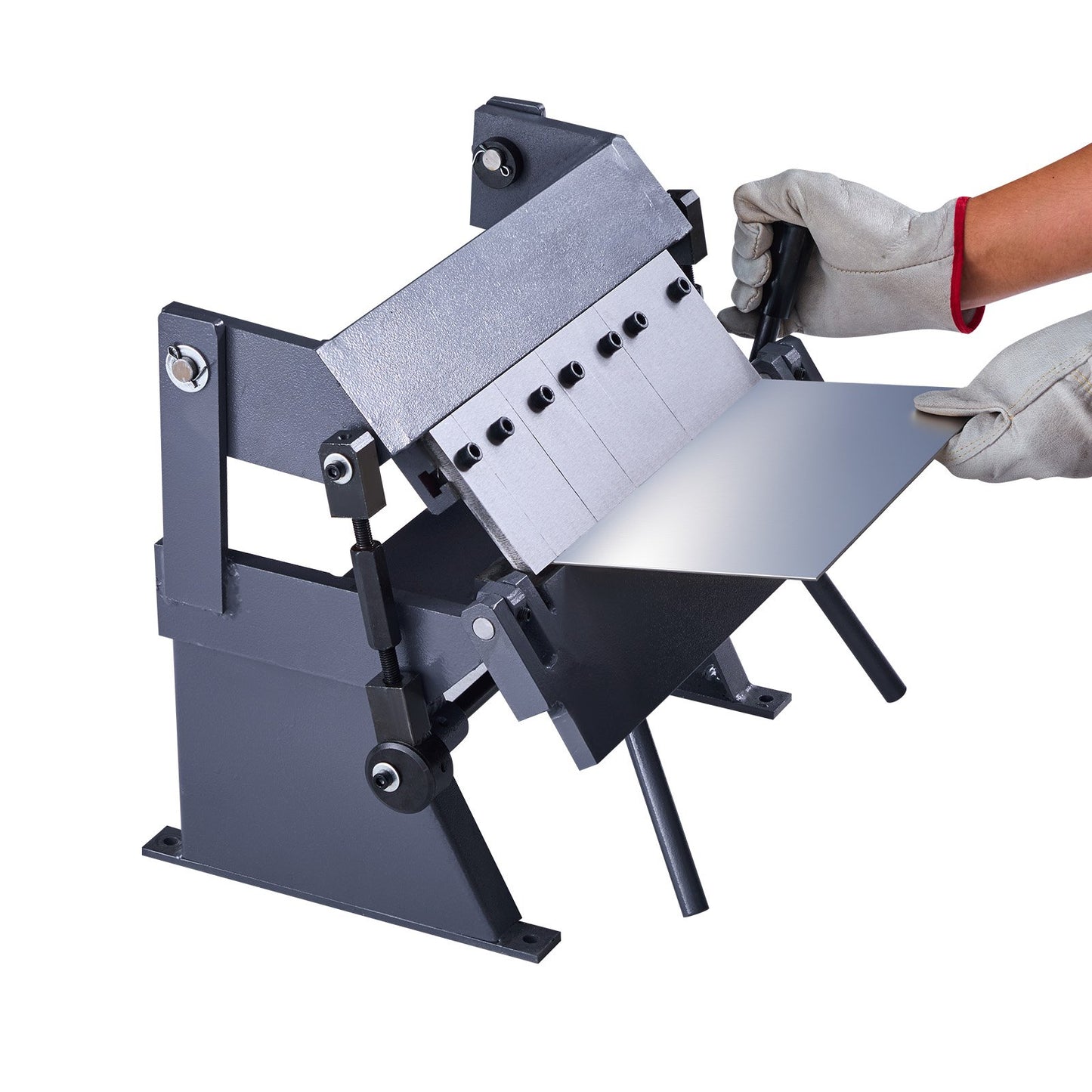 Box and Pan Brake, 305 mm/12 inch Sheet Metal Bending Brake, 20-Gauge Mild Steel Capacity, 0-135 Degree Adjustable, Metal Bender Machine with 5 Fingers, Heavy-Duty Aluminum Folder for Precise Bending