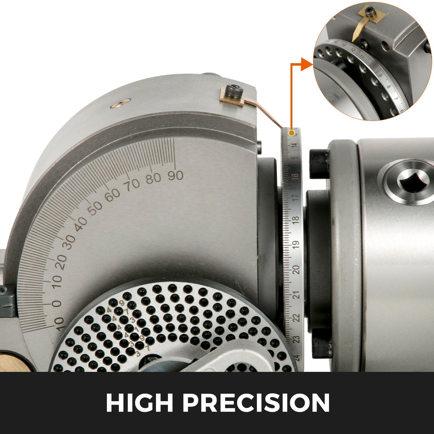 Dividing Head 4 Inch Indexing Head Milling 100MM Semi-Universal Dividing Head 4 Inch 3 jaw Chuck Dividing Head Set with Index Plates and Tailstock for Precision rotary table