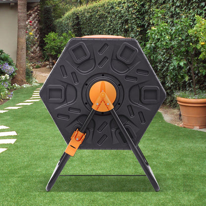 Compost Bin, 70 L Small Composting Tumbler, Compact Single Rotating Chamber with Sliding Door and Steel Frame, BPA Free Composter Bin Tumbler for Garden, Kitchen, Yard, Outdoor