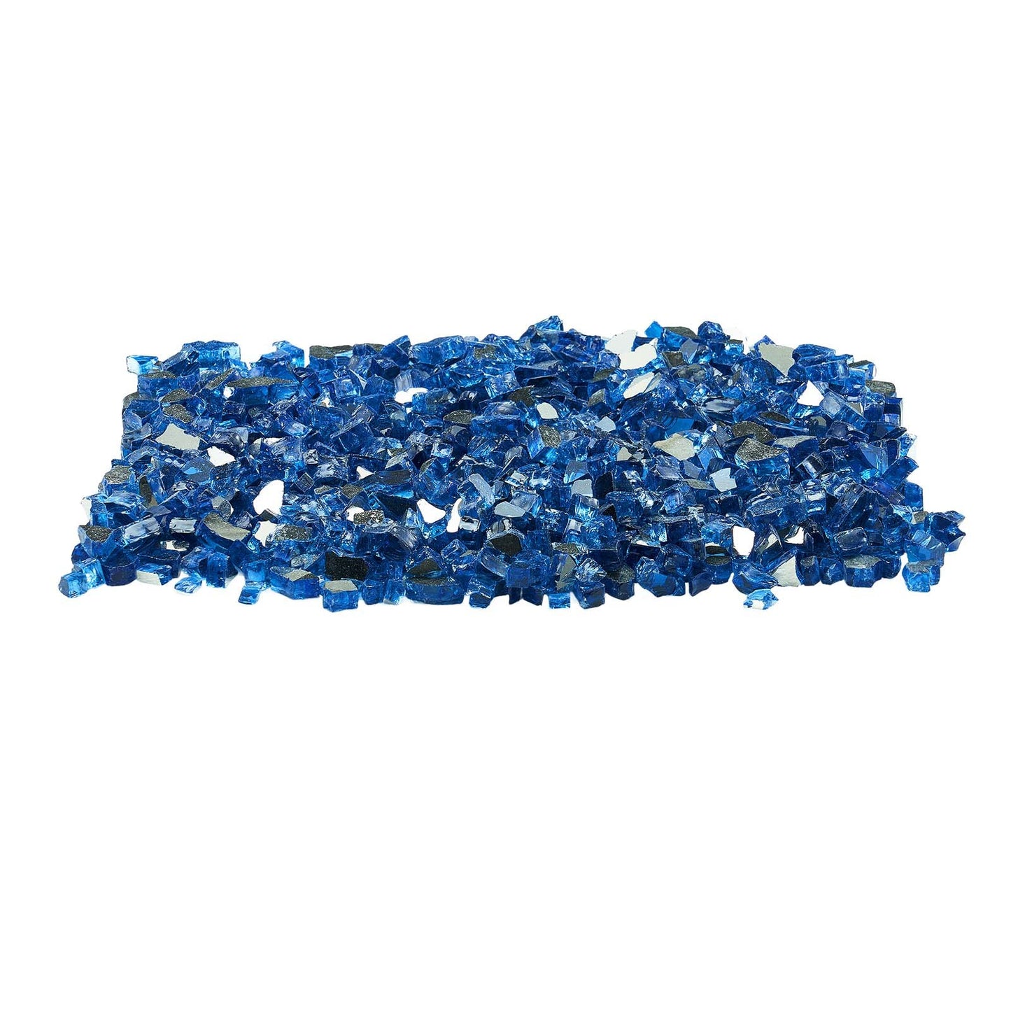 Fire Glass, 10LBS / 4.5KG High-Temperature Resistant Fireplace Rocks, 1/2-Inch / 12.7 mm Reflective & Smokeless Firepit Glass Rock, High Luster Stone Landscaping for Fire Pit Table, Pacific Blue