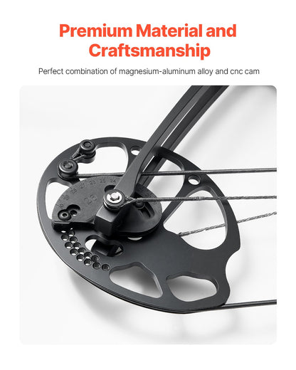 Compound Bow Archery, Adjustable 19-30 in Draw Length Compound Bow Package for Beginner, 19-70 Lbs Draw Weight Archery Bows and Arrow Set, Right Hand Kit with Hunting Equipment, 320 fps, Black