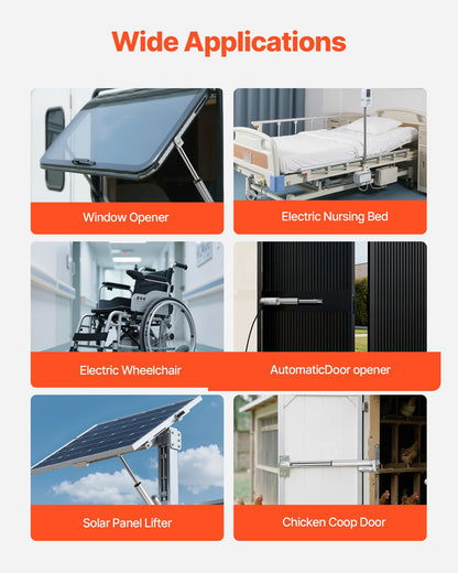 12V Linear Actuator, 101.6mm Stroke IP65 Waterproof Linear Actuator, 3000N 5mm/s Motion Actuators with Mounting Brackets for Solar Trackers, Industrial Machinery, Door Opener