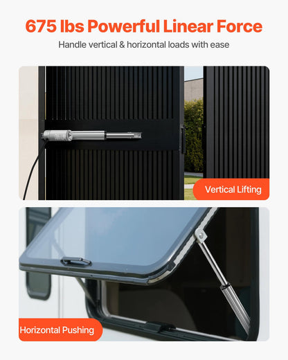 12V Linear Actuator, 152.4mm Stroke IP65 Waterproof Linear Actuator, 3000N 5mm/s Motion Actuators with Mounting Brackets for Solar Trackers, Industrial Machinery, Door Opener