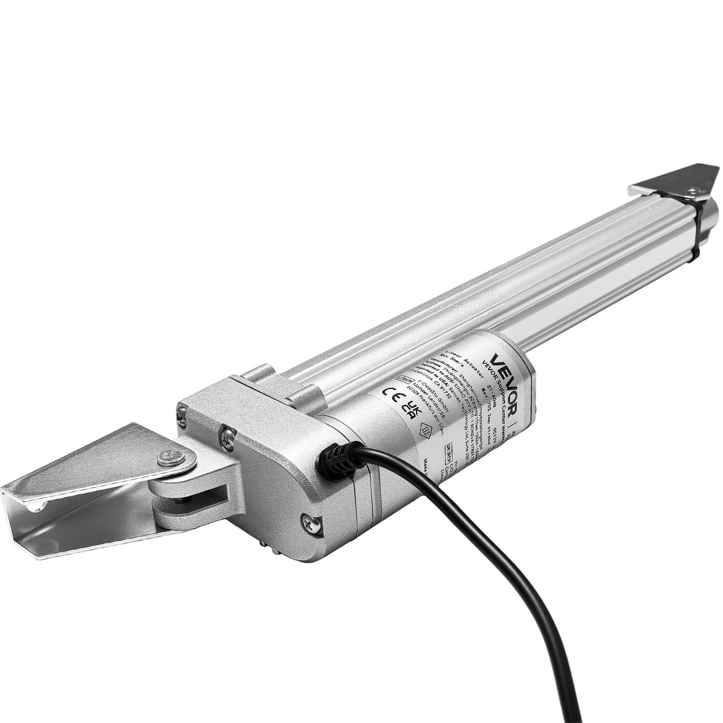 12V Linear Actuator, 203.2mm Stroke IP65 Waterproof Linear Actuator, 675lbs/3000N 0.2"/s Motion Actuators with Mounting Bracket for Solar Trackers, Industrial Machinery, Door Opener