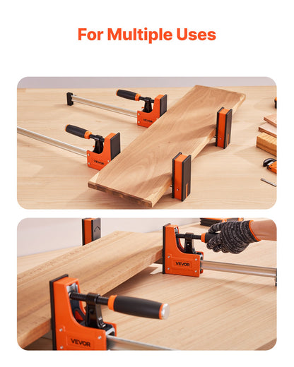 Bar Clamps for Woodworking, 2-Pack 60.96 cm Parallel Clamp Set, F-Clamp with 680 kg Load Limit, Even Pressure, High-strength Plastic and Carbon Steel, for Woodworking Metal Working, Orange