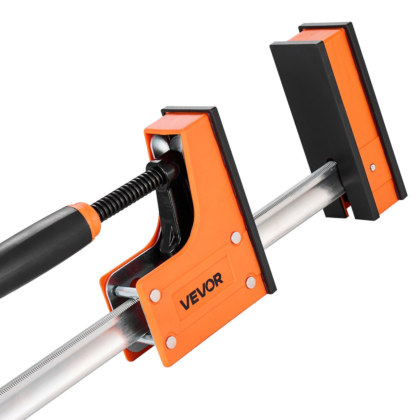 Bar Clamps for Woodworking, 2-Pack 60.96 cm Parallel Clamp Set, F-Clamp with 680 kg Load Limit, Even Pressure, High-strength Plastic and Carbon Steel, for Woodworking Metal Working, Orange