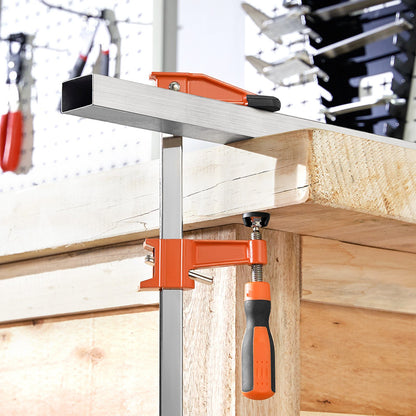 Bar Clamps for Woodworking, 2-Pack 61 cm Opening, Lockable F-Clamp with 272 kg Load Limit, 63.5 mm Depth, Cast Iron and Carbon Steel, Easy to Use, Wood Clamps for Woodworking Metal Working