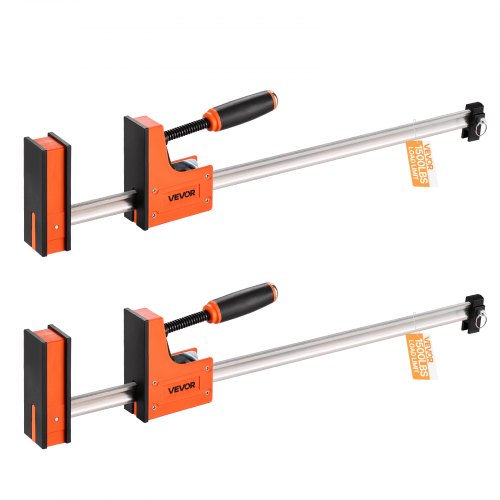 Bar Clamps for Woodworking, 2-Pack 76.2 cm Parallel Clamp Set, F-Clamp with 680 kg Load Limit, Even Pressure, High-strength Plastic and Carbon Steel, for Woodworking Metal Working, Orange
