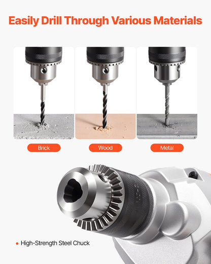 Drill Mixer, 15.89mm Corded Electric Drill Mixer Set, 0-750RPM 3A Mixing Drills, Mixing Drills Machine with D-Handle for Drilling & Blending, Handheld Cement Mixers for Fodder, Paint, Cement