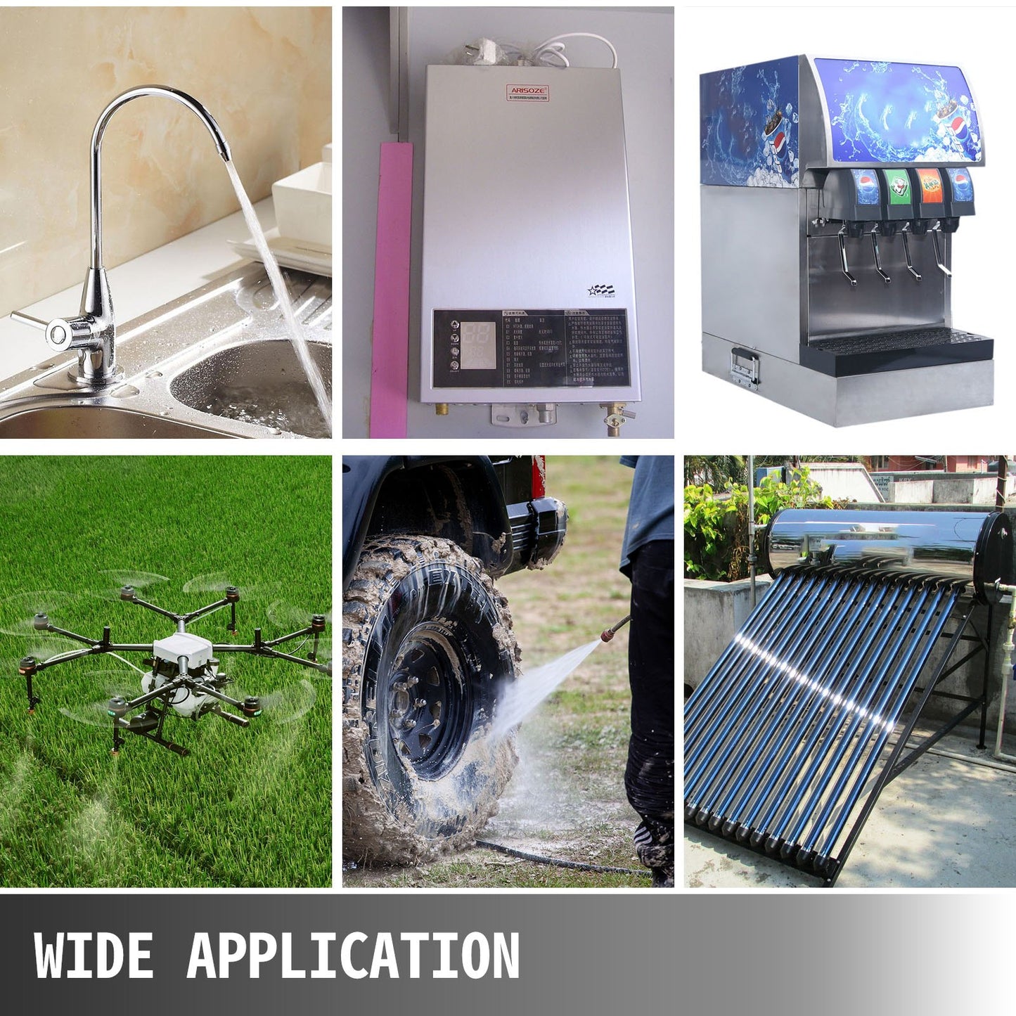 Water Pressure Diaphragm Pump, 12V FL-40 High Pressure Diaphragm Water Pump, 2.7 bar(40PSI) Automatic Self Priming Water Pump, 17L/MIN Misting Booster Sprayer Diaphragm Pump for Caravan Boat RV Garden