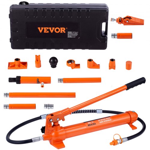 12 Ton Porta Power Kit, Hydraulic Ram with Pump with 4.6 ft/1.4 m Oil Hose, Portable Hydraulic Jack with Storage Case for Automotive, Garage, Farm, Mechanic (26455 LBS)