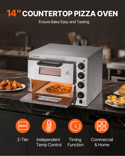 Commercial Countertop Pizza Oven Electric Pizza Oven for 35.6 cm Pizza Indoor