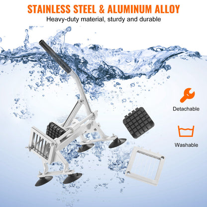 Commercial Vegetable Slicer, 1/2 inch Fruit Slicer, Stainless Steel and Aluminum Alloy Vegetable Cutter Slicer Machine, Manual Slicer with Non-slip Feet, for Radishes, Onions, Potatoes, Lemons