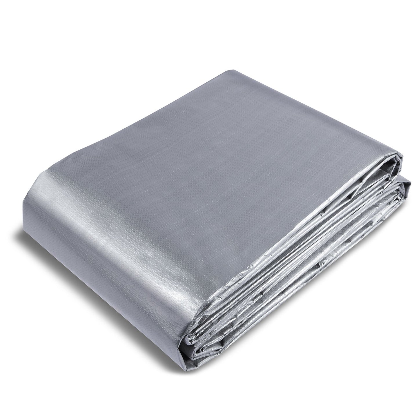 Tarp Waterproof 487.7 x 609.6 cm, Plastic Poly Tarp Cover 0.25 mm, Multi Purpose Tear UV and Temperature Resistant Outdoor Tarpaulin with High Durability Reinforced Grommets (Silver/Brown)