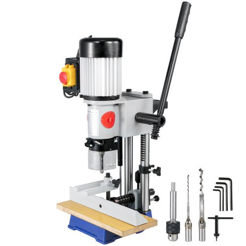 Bench Morticer 373 W(1/2 HP) 1400RPM Benchtop Drill Presses 27 kg(60 Pounds) Weigh Benchtop Mortising Machine 13mm Chuck Capacity For Internal grinding Metal Drilling Cutting Wooden Mortises