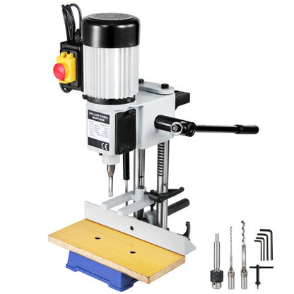 Bench Morticer 373 W(1/2 HP) 1400RPM Benchtop Drill Presses 13mm Chuck Capacity Benchtop Mortising Machine 27 kg(60 Pounds) Weigh For Cutting Wooden Mortises Internal grinding Metal Drilling