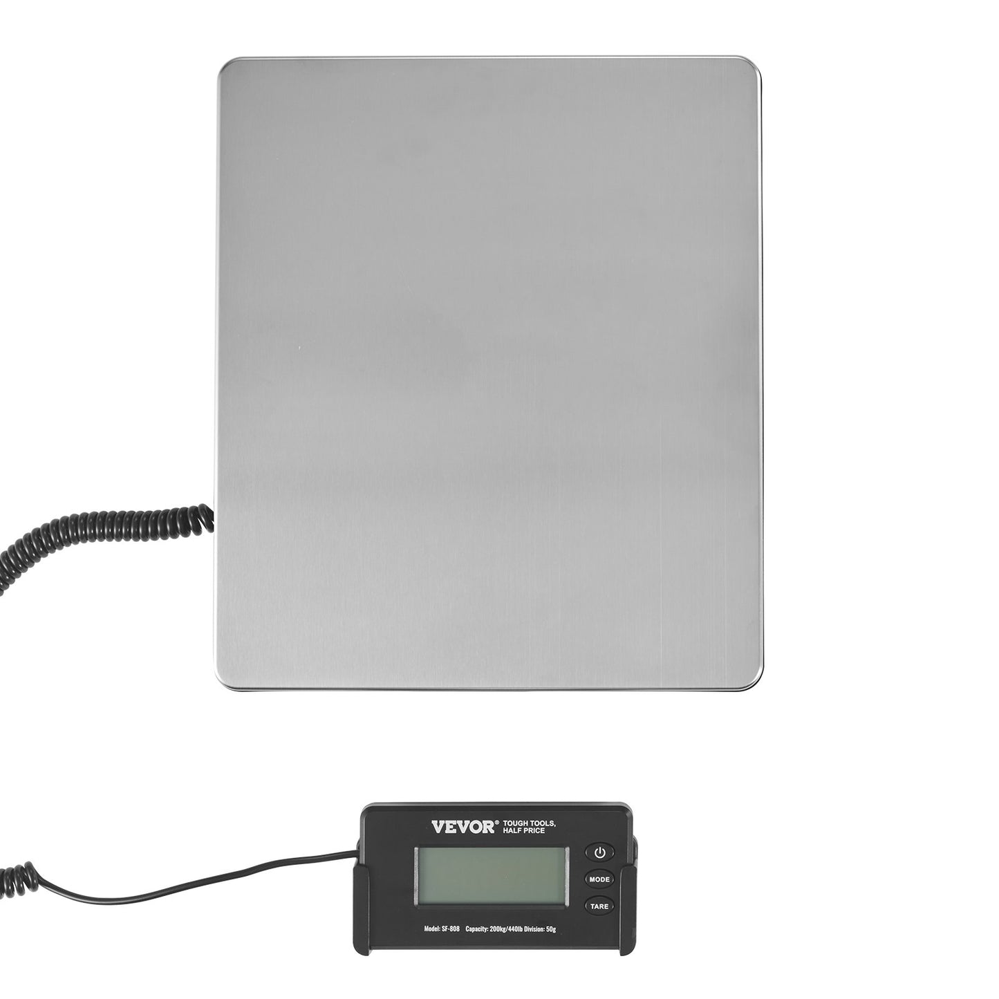 Digitale Versandwaage, Briefwaage 199,6 kg x 48 g, AC/DC-Gehäuse, LCD-Display