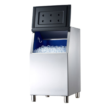 Commercial Ice Maker Storage Bin, 113 KG Capacity Ice-Bin, Stainless Steel Commercial Ice Storage Bin with Adjustable Anti-slip Rubber Feet, Suitable for Restaurant Hotel and Beverage Shops
