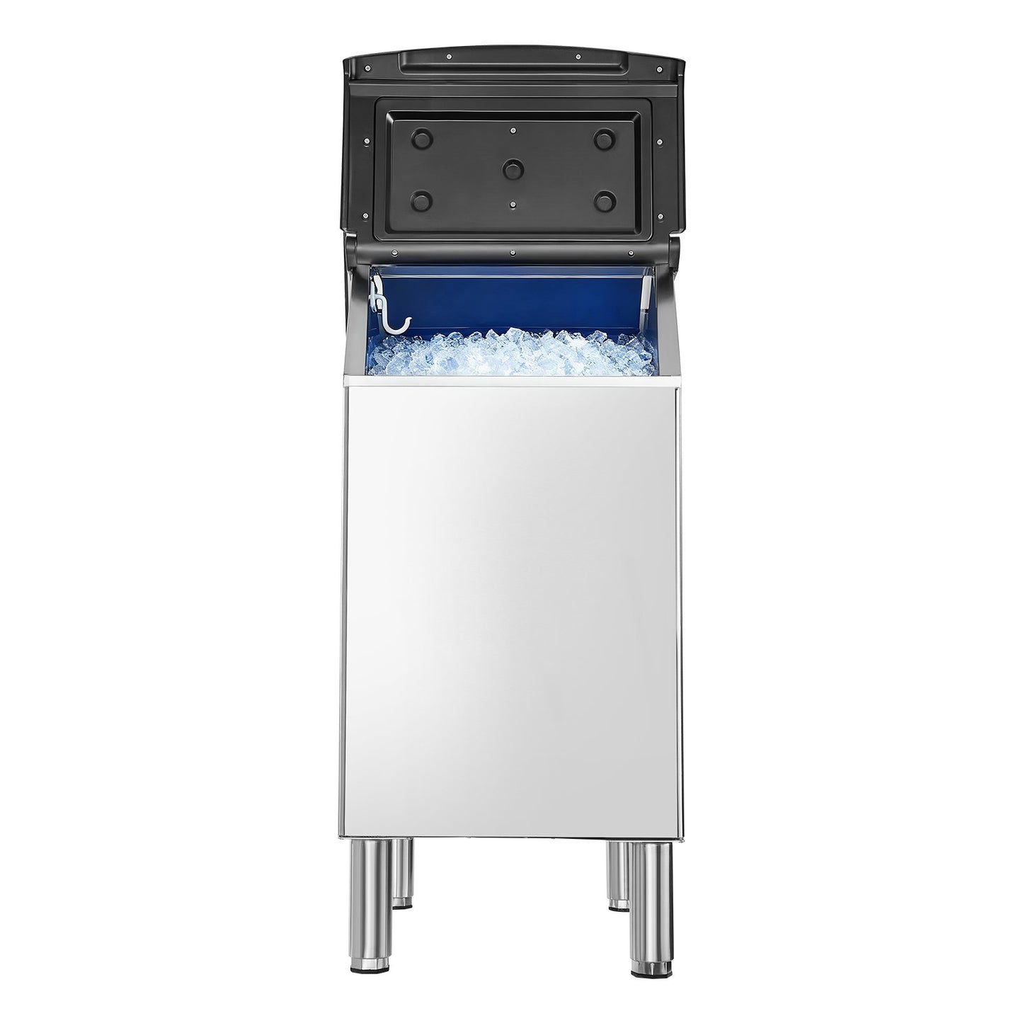 Commercial Ice Maker Storage Bin, 136 KG Capacity Ice-Bin, Stainless Steel Commercial Ice Storage Bin with Adjustable Anti-slip Rubber Feet, Suitable for Restaurant Hotel and Beverage Shops